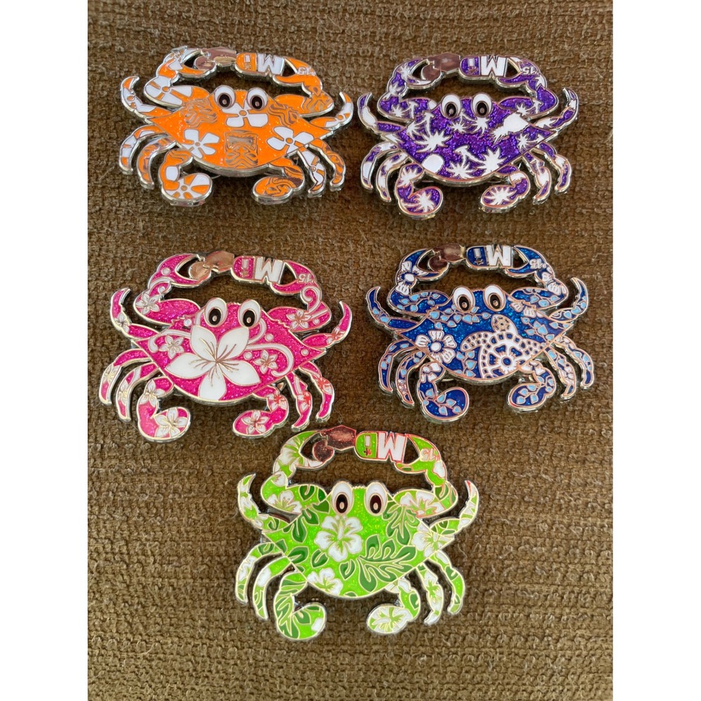 Maryland Crab Pin Multicolor Excellent Hibiscus 5pc Destination Imagination
